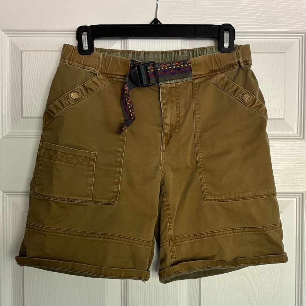 Orvis Women’s Bermuda Cargo Shorts with Unique Boho Belt 98% Cotton